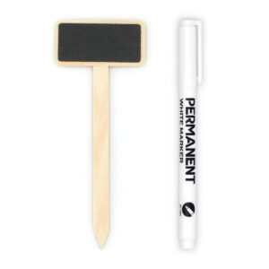 Piquet en bois pour plantation herbe à chat avec marqueur blanc