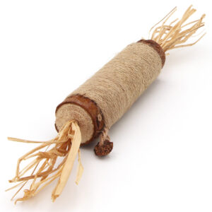 Bâton de matatabi maxi pour chat avec plumes, raphia, ficelle et fruit de matatabi